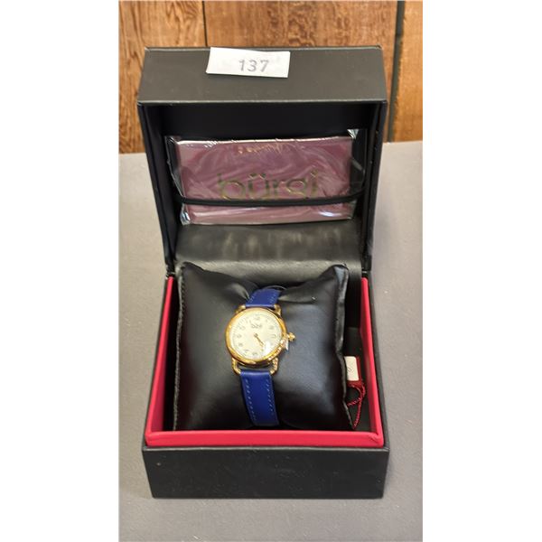 *NEW IN BOX WITH TAGS* BULGI LADIES ANALOGUE WATCH  & LEATHER BAND