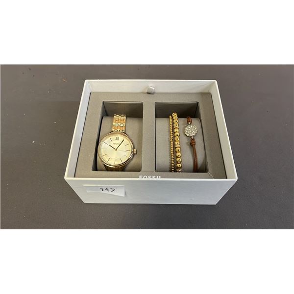 *NEW IN BOX* FOSSIL LADIES ANALOGUE WATCH WITH (2) BRACELETS