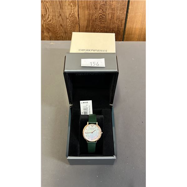 *NEW IN BOX WITH TAG* EMPORIO ARMANI LADIES ANALOGUE WATCH WITH MOTHER OF PEARL FACE & LEATHER BAND