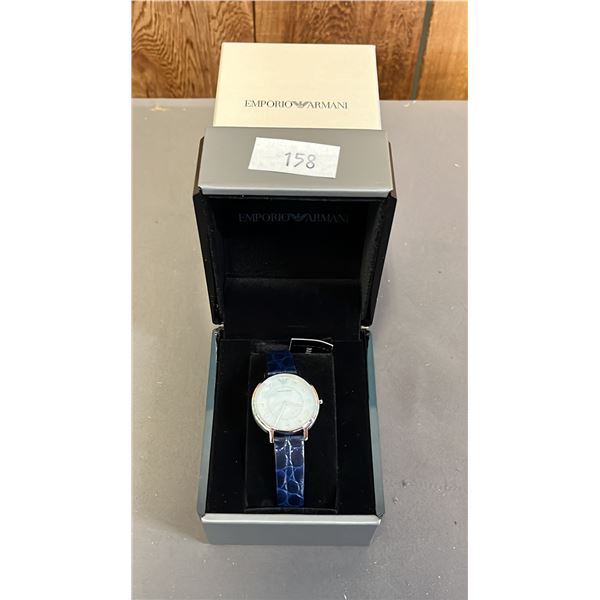 *NEW IN BOX WITH TAG* EMPORIO ARMANI LADIES ANALOGUE WATCH WITH MOTHER OF PEARL FACE & LEATHER BAND