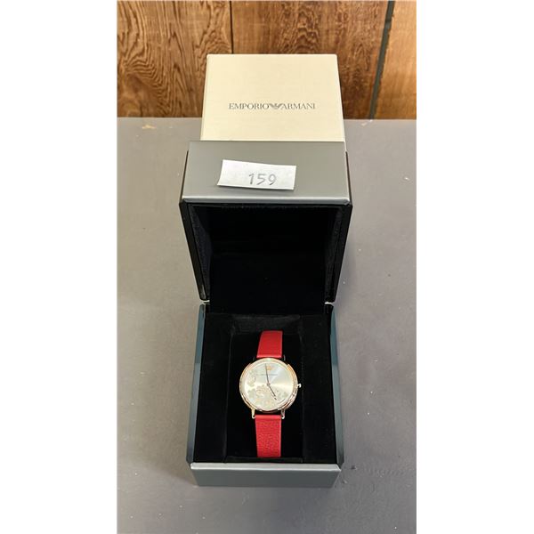 *NEW IN BOX WITH TAG* EMPORIO ARMANI LADIES KAPPA ANALOGUE WATCH WITH LEATHER BAND