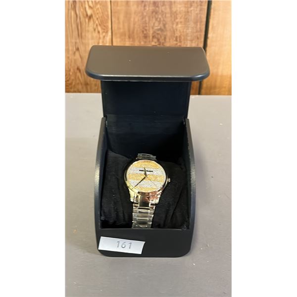 *NEW IN BOX WITH TAG* ARMANI EXCHANGE LADIES CRYSTALLIZED GLITZ ANALOGUE WATCH