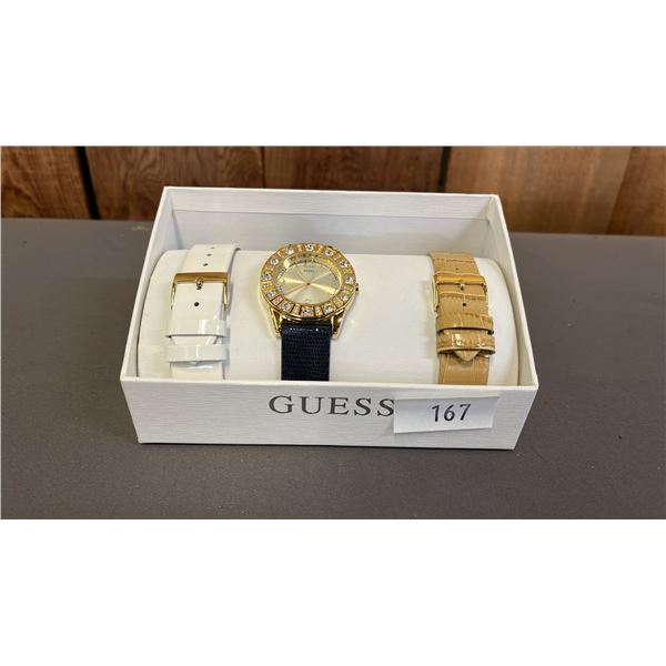 *NEW IN BOX WITH TAG* GUESS LADIES WATCH WITH INTERCHANGEABLE BANDS
