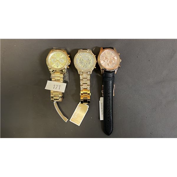 *NEW WITH TAGS* (2) ASSORTED MICHAEL KORS MEN'S WATCHES & (1) MICHAEL KORS LADIES WATCH