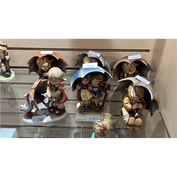 (6) ASSORTED VINTAGE CERAMIC GOEBEL UMBRELLA FIGURINES