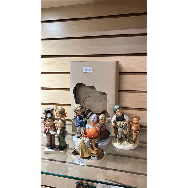 (5) ASSORTED VINTAGE CERAMIC GOEBEL FIGURINES: 1 WITH ORIGINAL BOX