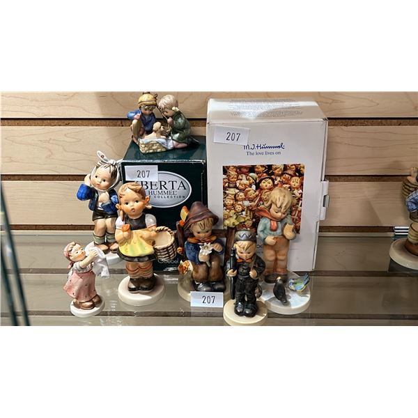 (7) ASSORTED VINTAGE CERAMIC GOEBEL FIGURINES; 2 WITH ORIGINAL BOXES