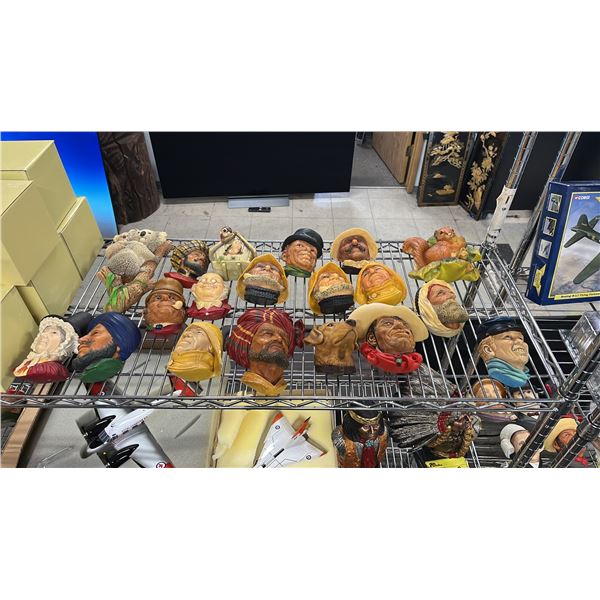 COLLECTION OF ASSORTED VINTAGE BOSSSONS CHALKWARE HEADS