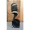 Image 2 : CHILMARK PEWTER & MARBLE GERONIMO BUST BY JOE STOCKBLOWER: APPROX. 13" TALL