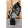 Image 3 : CHILMARK PEWTER & MARBLE CHIEF SITTING BULL BUST BY JOE STOCKBLOWER: APPROX. 14" TALL