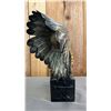 Image 4 : CHILMARK PEWTER & MARBLE CHIEF SITTING BULL BUST BY JOE STOCKBLOWER: APPROX. 14" TALL