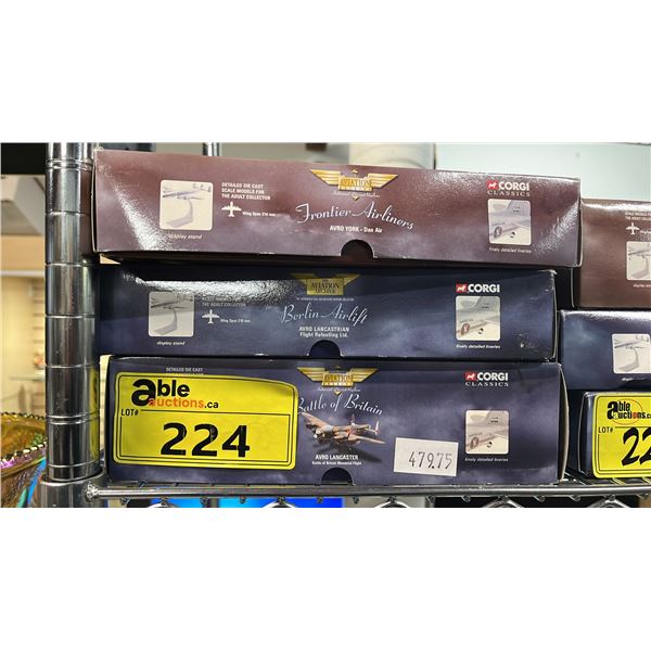 (3) ASSORTED CORGI DIECAST 1:144 SCALE MODEL AIRPLANES