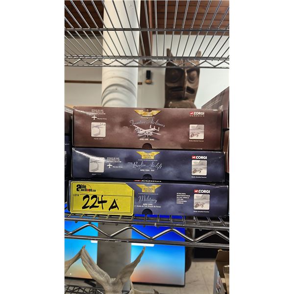 (3) ASSORTED CORGI DIECAST 1:144 SCALE MODEL AIRPLANES