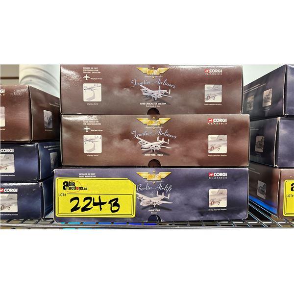 (3) ASSORTED CORGI DIECAST 1:144 SCALE MODEL AIRPLANES
