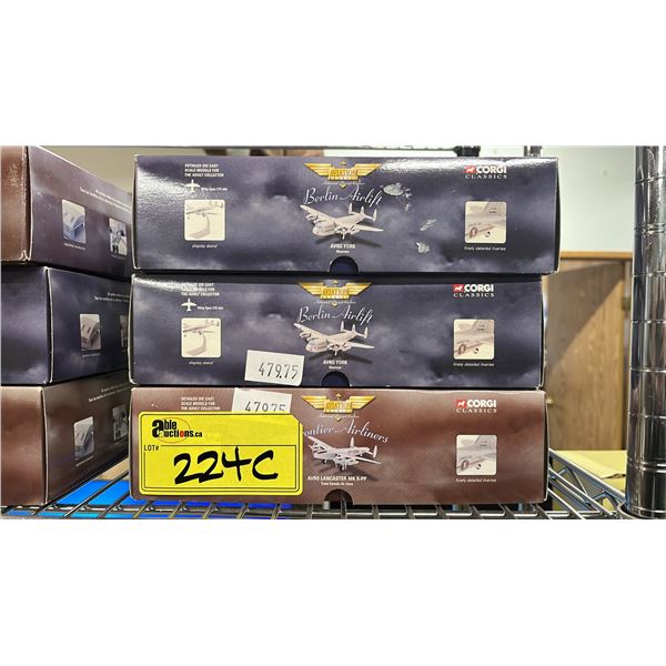 (3) ASSORTED CORGI DIECAST 1:144 SCALE MODEL AIRPLANES