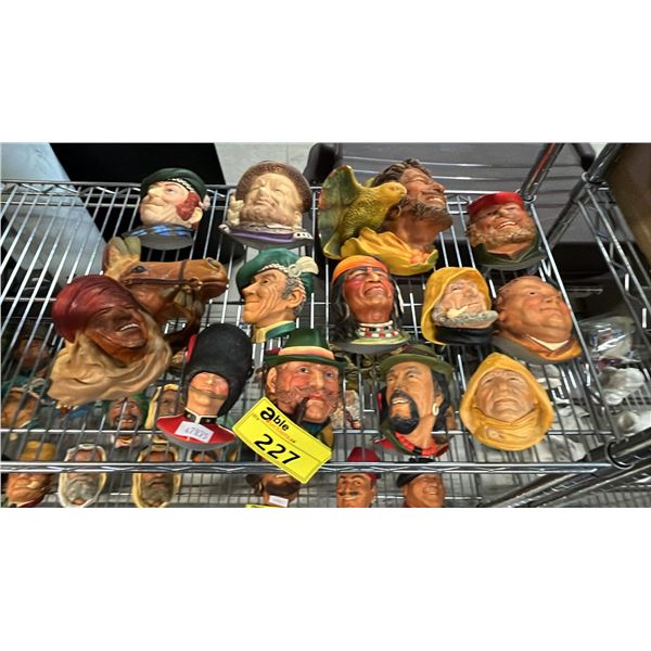 (13) ASSORTED VINTAGE BOSSONS CHALKWARE HEADS