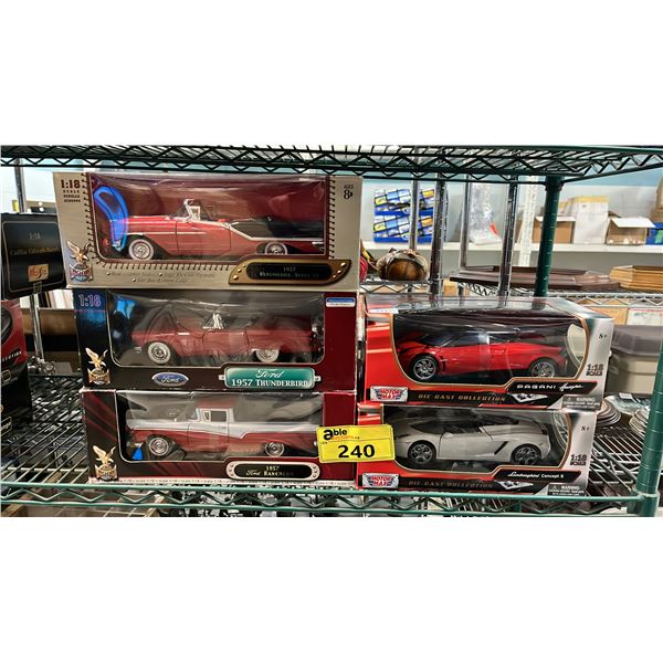 (5) ASSORTED DIECAST 1:18 SCALE MODEL CARS IN BOXES
