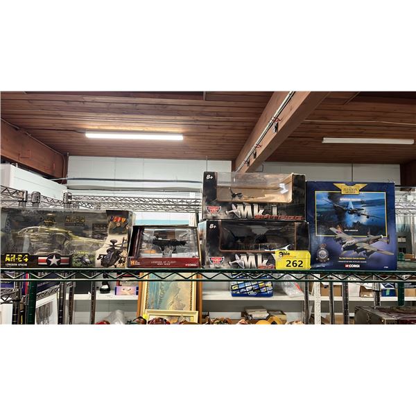SHELF OF ASSORTED DIECAST SCALE MODEL AIRCRAFT
