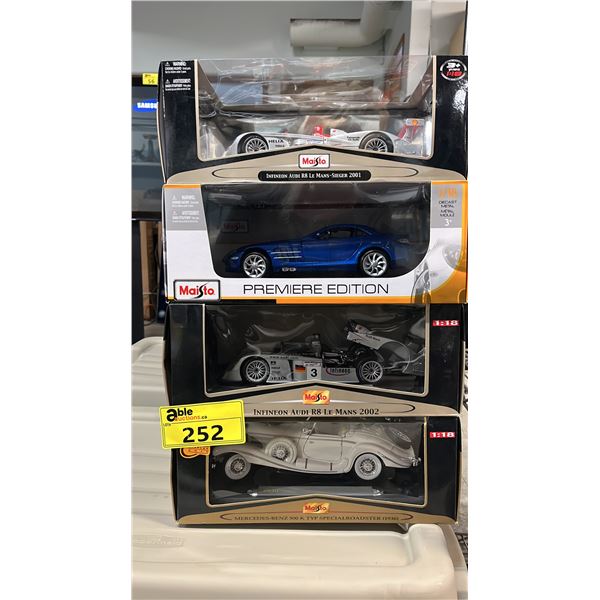 (4) ASSORTED DIECAST 1:18 SCALE MODEL CARS IN BOXES