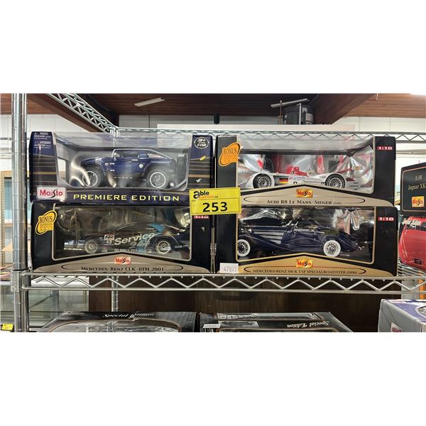 (4) ASSORTED DIECAST 1:18 SCALE MODEL CARS IN BOXES