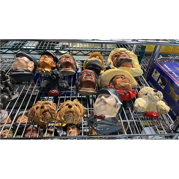 COLLECTION OF ASSORTED VINTAGE BOSSOMS CHALKWARE HEADS