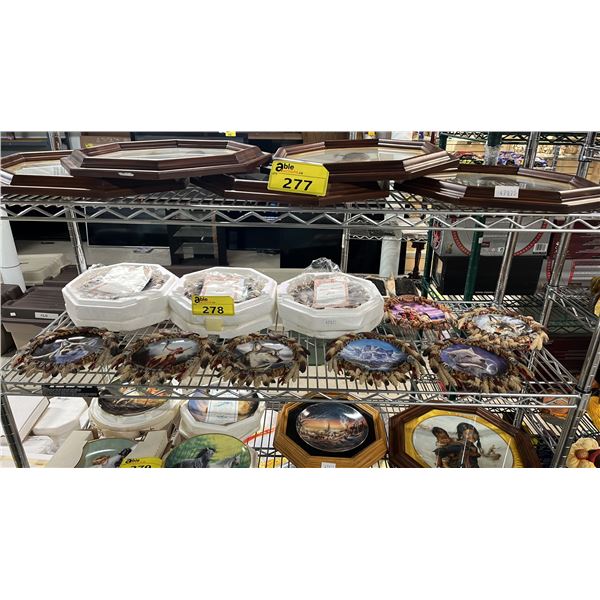 SHELF OF ASSORTED VINTAGE COLLECTOR PLATES