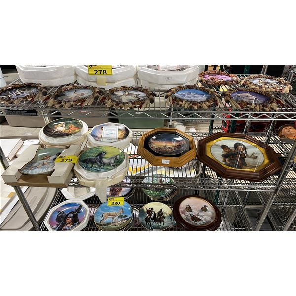 SHELF OF ASSORTED VINTAGE COLLECTOR PLATES