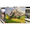 Image 4 : (2) ORIGINAL OIL ON CANVAS BOARD PAINTINGS & A FRAME