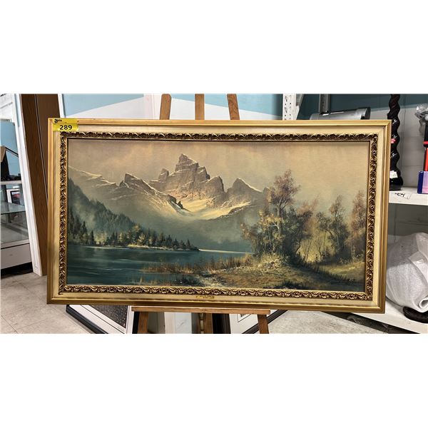 LARGE FRAMED MOUNTAINSCAPE PRINT