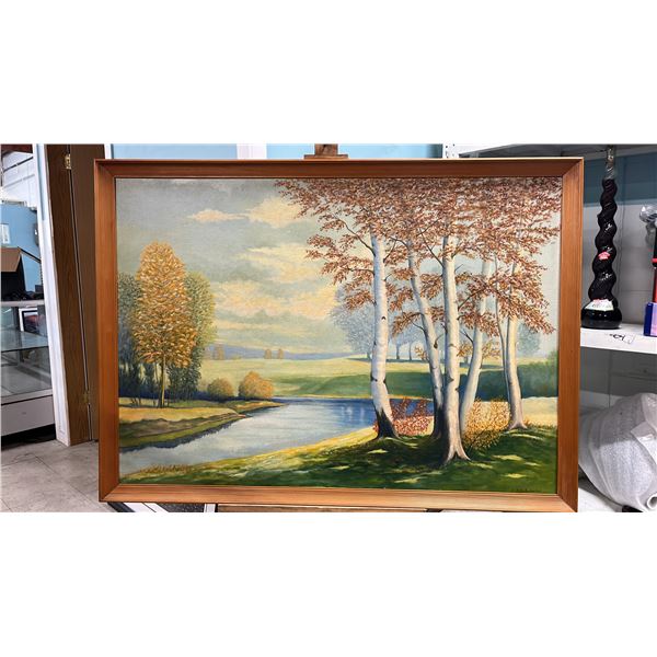 LARGE FRAMED ORIGINAL OIL ON CANVAS PAINTING