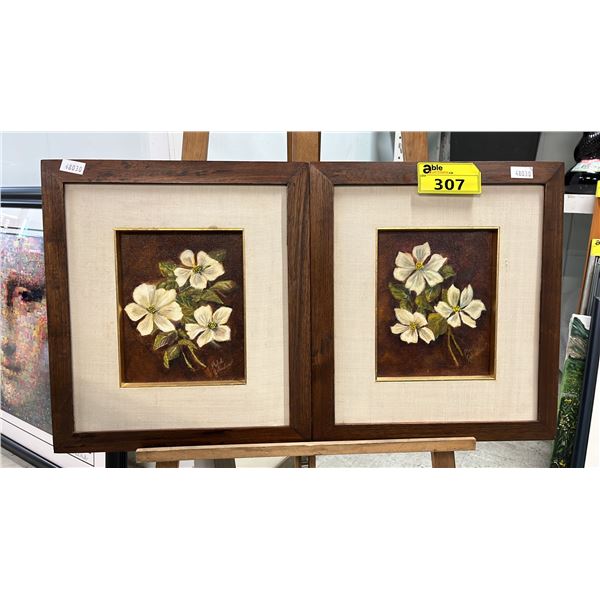 (2) FRAMED OIL ON CANVAS FLORAL PAINTINGS