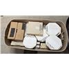 Image 2 : LARGE TOTE OF ASSORTED COLLECTOR PLATES *TOTE & LID INCLUDED*
