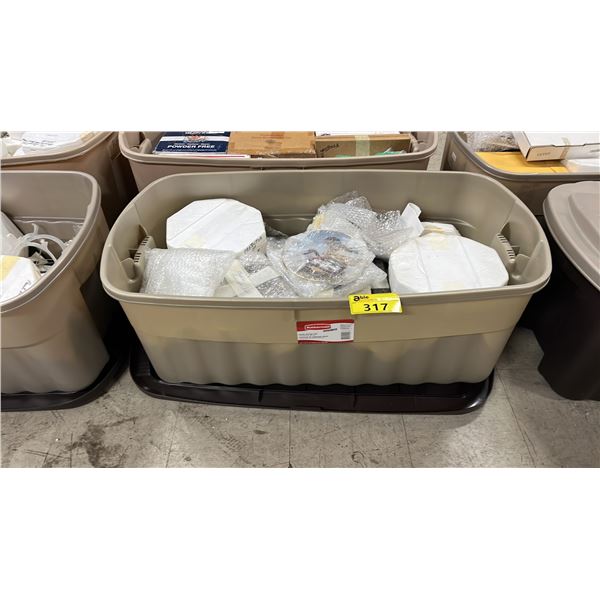 LARGE TOTE OF ASSORTED COLLECTOR PLATES *TOTE & LID INCLUDED*