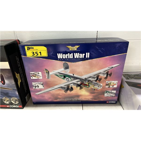 CORGI LTD. EDITION DIECAST 1:72 SCALE MODEL WWII CONSOLIDATED B-24J LIBERATOR AIRPLANE