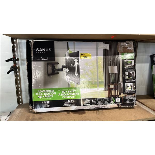 SANUS ELITE ADVANCED FULL-MOTION 4D+SHIFT TV WALL MOUNT: FITS 42"-90" TV UP TO 125LBS