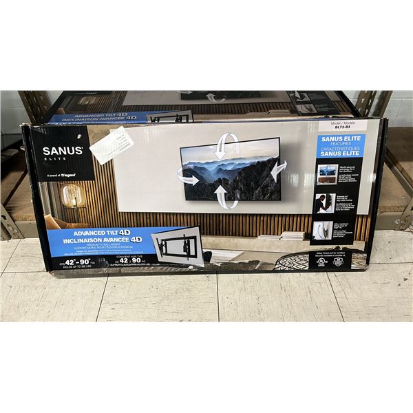 SANUS ELITE ADVANCED TILT 4D PREMIUM TV WALL MOUNT: FITS 42"-90" TVS UP TO 150LBS