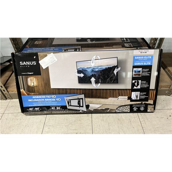 SANUS ELITE ADVANCED TILT 4D PREMIUM TV WALL MOUNT: FITS 42"-90" TVS UP TO 150LBS