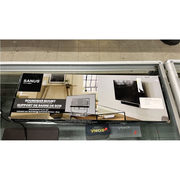SANUS SOUNDBAR MOUNT: FITS MOUNTED TVS 32"=90" & MOST SOUNDBARS UP TO 20LBS