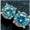 Image 1 : 10K(1.01G), BLUE LAB DIAMOND (1.5CT) EARRING, APPRAISED INSURANCE VALUE $1400