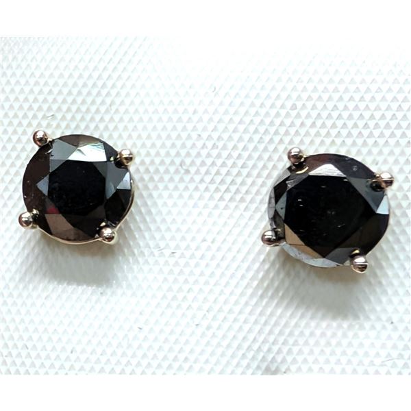 10K(1.14G), BLACK DIAMOND (2CT) EARRING, APPRAISED INSURANCE VALUE $1460