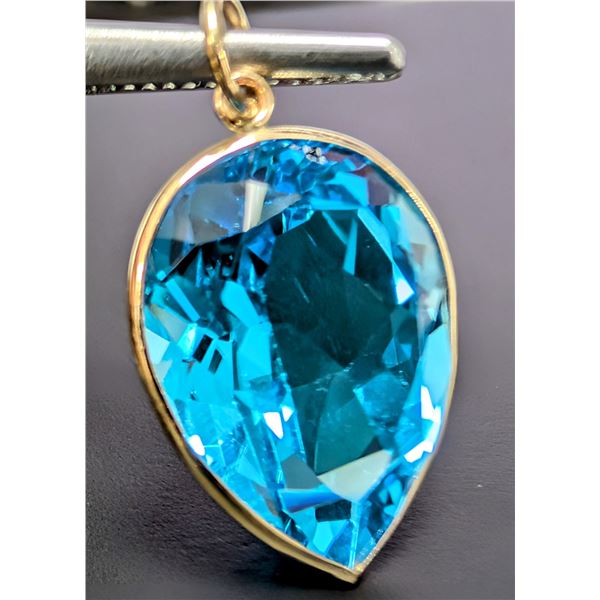 10K(2.4G), BLUE TOPAZ (11CT) PENDANT, APPRAISED INSURANCE VALUE $800