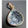 Image 1 : 10K(1.26G), CARVED BLUE TOPAZ (APP 5CT) PENDANT, SUGGESTED RETAIL VALUE $600