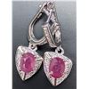 Image 1 : SILVER(4.77G), GENUINE RUBY (2CT) EARRING, SUGGESTED RETAIL VALUE $400