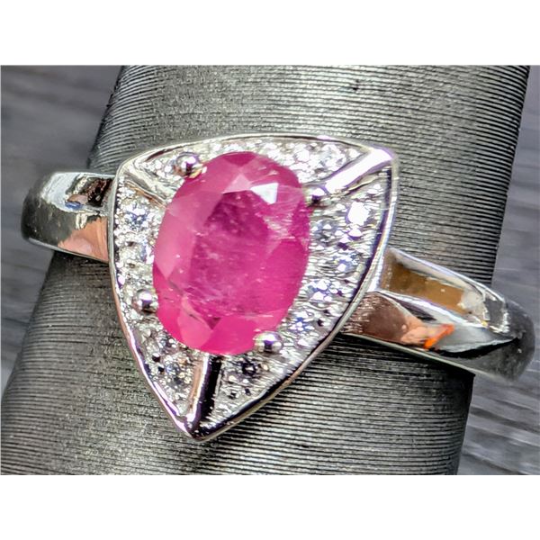 SILVER(3.7G), GENUINE RUBY (1CT) RING, SUGGESTED RETAIL VALUE $360