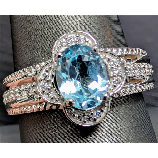 SILVER(4G), BLUE TOPAZ (APP 1.5CT) RING, SUGGESTED RETAIL VALUE $250