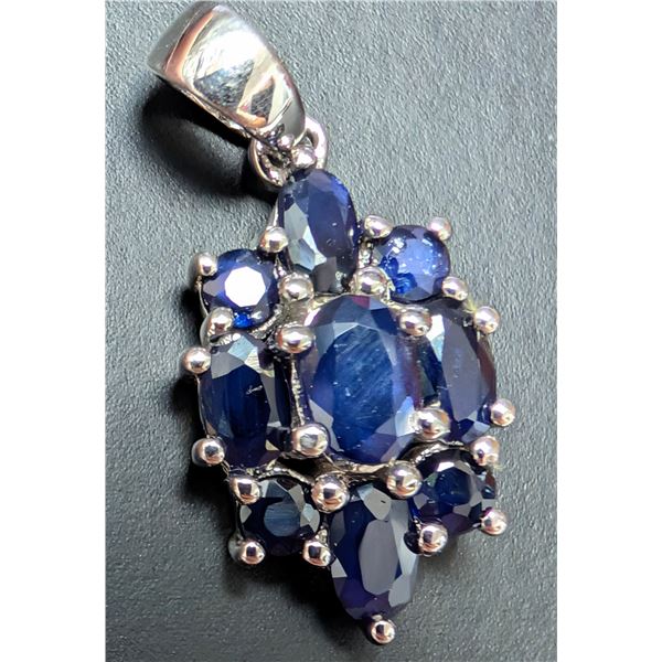 SILVER(3.05G), SAPPHIRE (2.75CT)PENDANT, SUGGESTED RETAIL VALUE $240