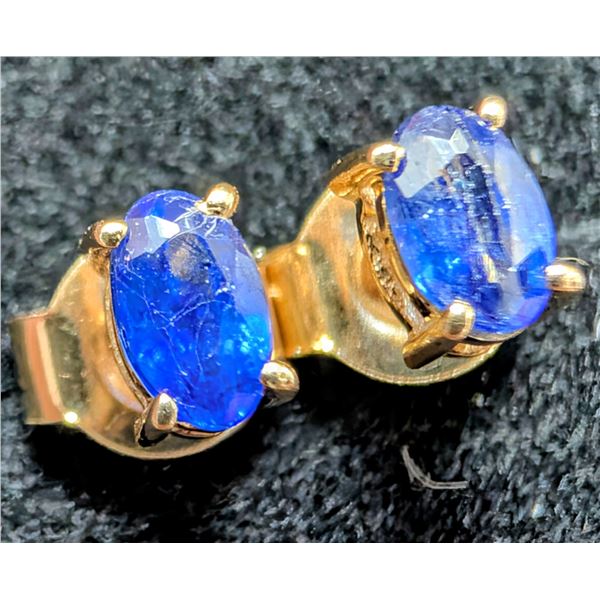 SILVER GENUINE SAPPHIRE (0.3CT) EARRING