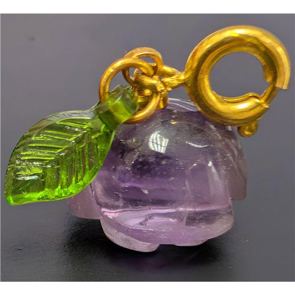 GENUINE CARVED AMETHYST ROSE2.3G PENDANT