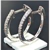 Image 1 : 14K(1.87G), NATURAL DIAMOND(0.16CT) HOOP EARRINGS, APPRAISED INSURANCE VALUE $2130