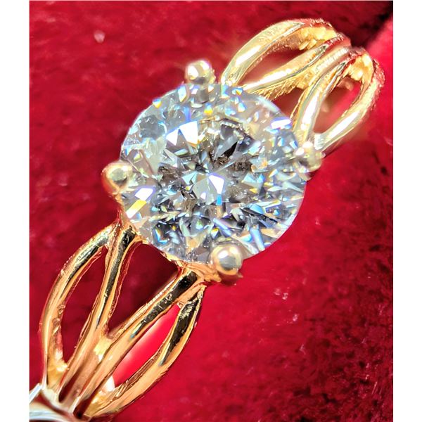10K(1.45G), LAB DIAMOND (0.55CT)RING, SIZE 5, APPRAISED INSURANCE VALUE $2500